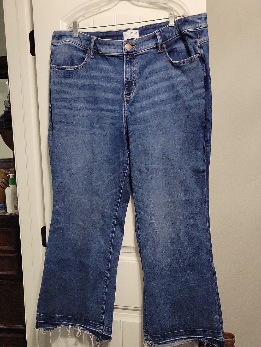 Lane Bryant Blue Cropped Wide-Leg Jeans